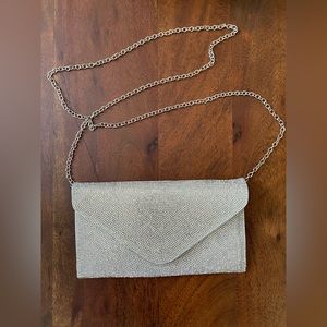 Steve Madden rhinestone sparkly clutch with removable crossbody chain